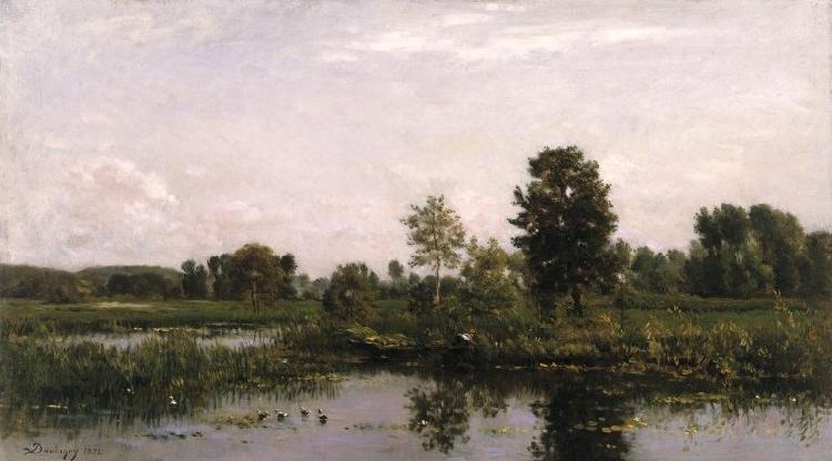 Charles-Francois Daubigny A Bend in the River Oise Sweden oil painting art